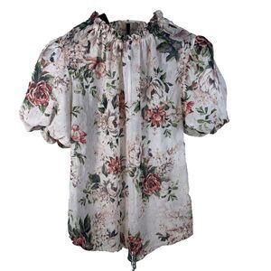 Kontrol Women’s Blouse Puff Sleeve Sheer Light Weight Top Size XL -  Juniors